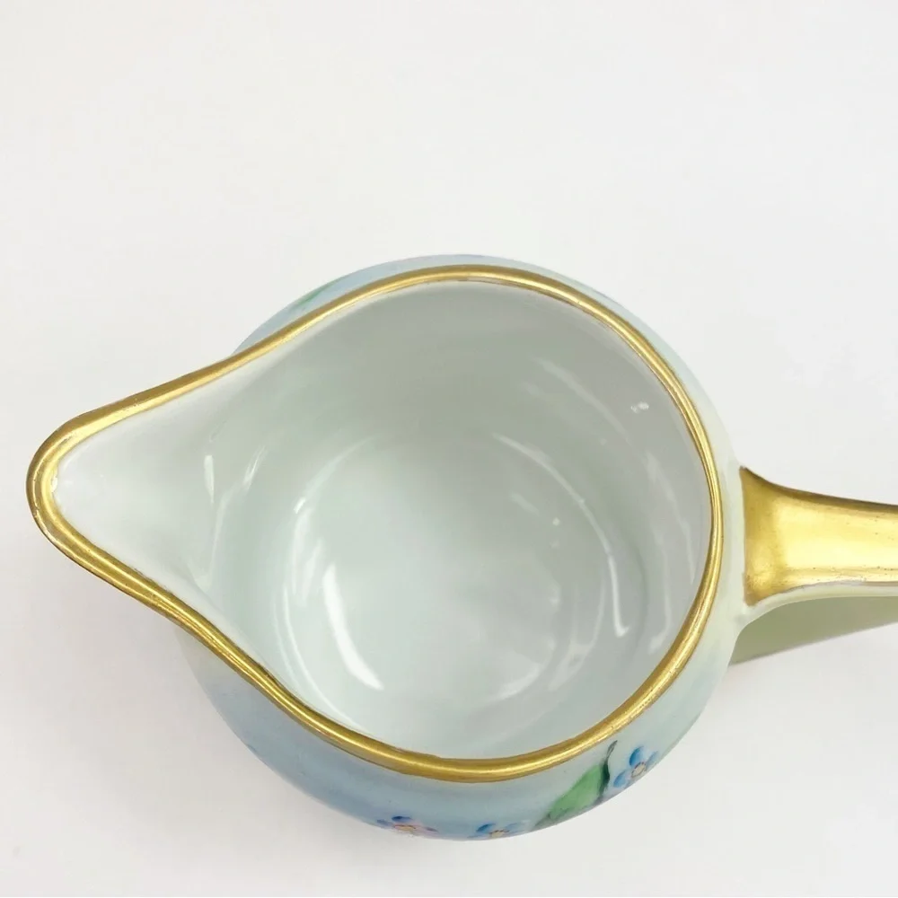 Vintage Rosenthal Bavaria Donatello Sugar Bowl with Lid and Creamer Set Gold Rim
